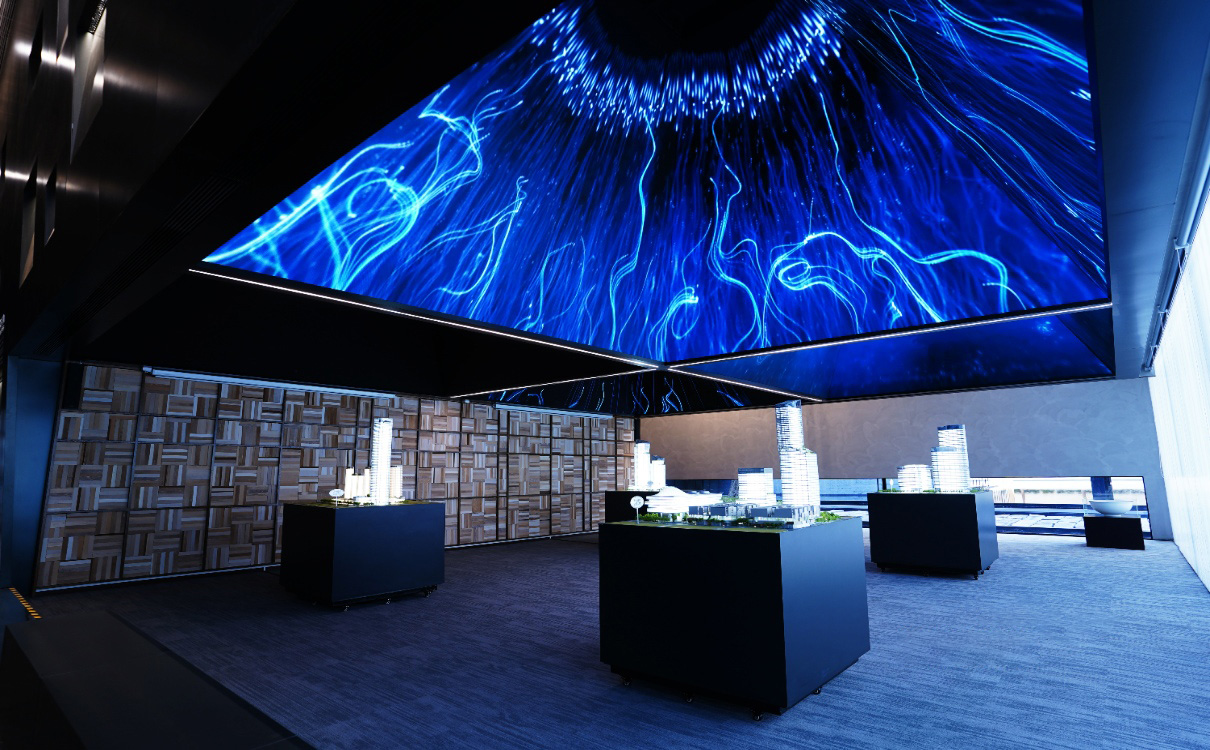 深圳湾超级总部基地城市展厅蓝色穹顶城市模型展区